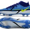 Nike Phantom GT2 Dynamic Fit Elite FG high-top blue and white football shoes Sole