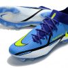 Nike Phantom GT2 Dynamic Fit Elite FG high-top blue and white football shoes vamp