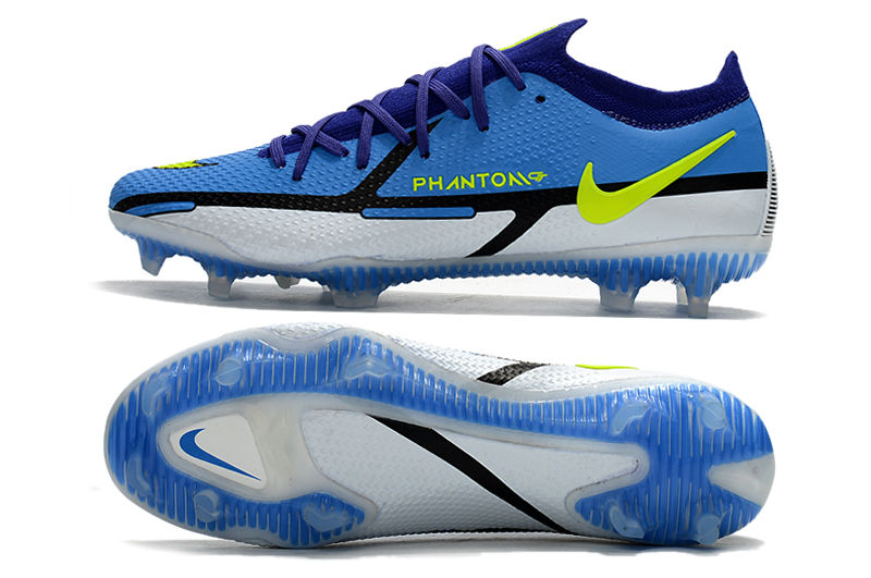 Nike Phantom GT2 Elite FG blue and white football boots Sole