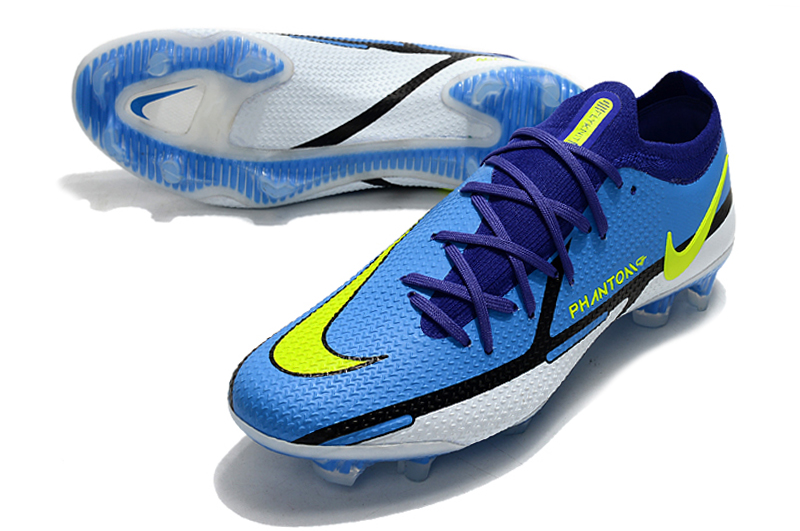 Nike Phantom GT2 Elite FG blue and white football boots vamp