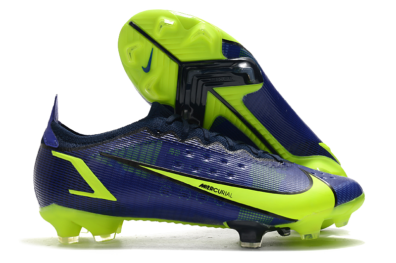Nike Mercurial Vapor XIV Elite FG blau und gelb Fußballschuhe side