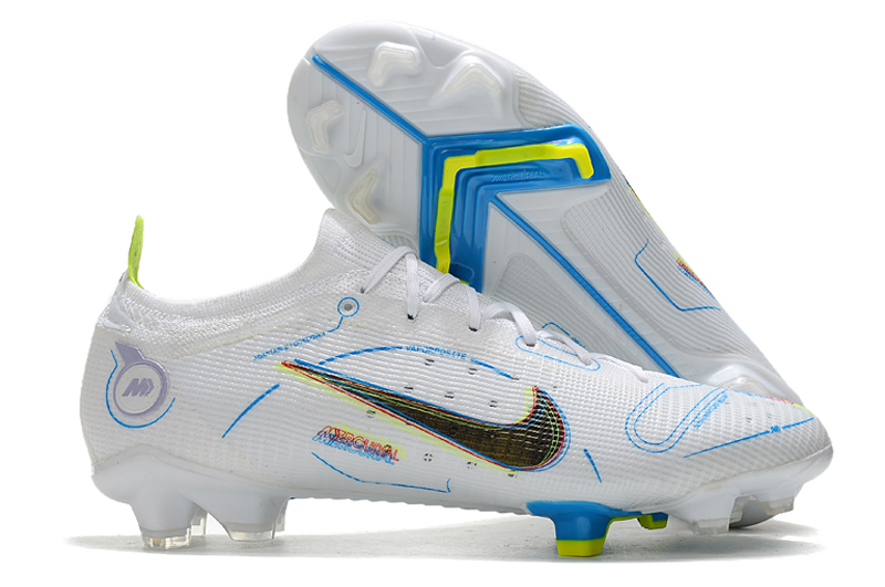 2022 Nike Mercurial Vapor XIV Elite FG Low Top White and Blue Football Boots Back overall