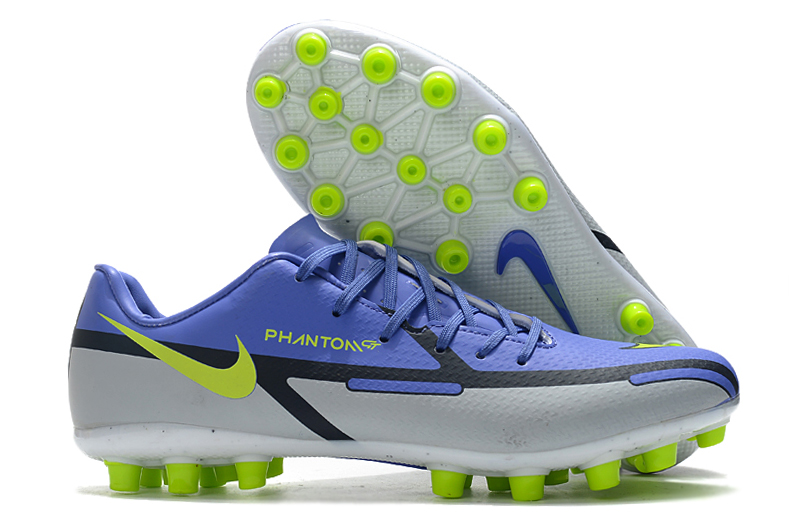 2022 Nike Phantom GT 2 Low Top AG Studs Blue Grey Football Boots side