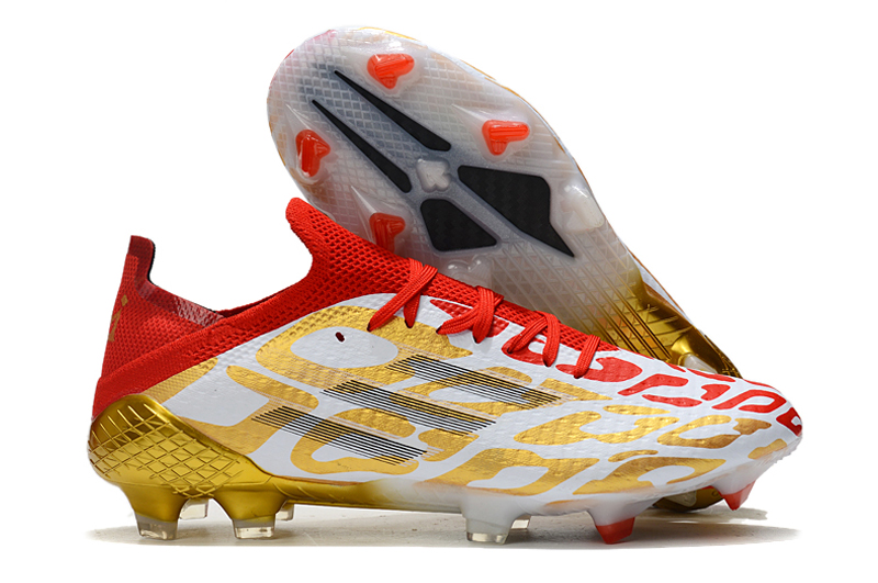 Adidas X Speedflow+ FG Gold Red White Spike Football Boots Back overall
