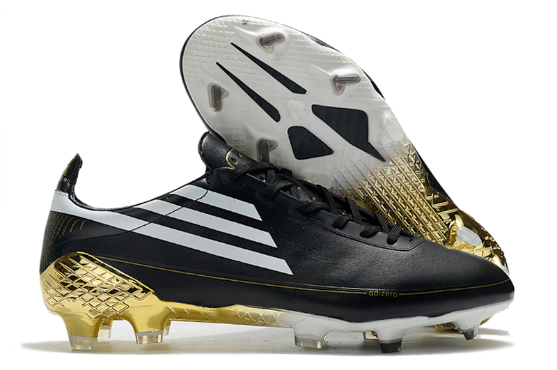 Best selling adidas F50 GHOSTED ADIZERO HT FG black white gold football boots