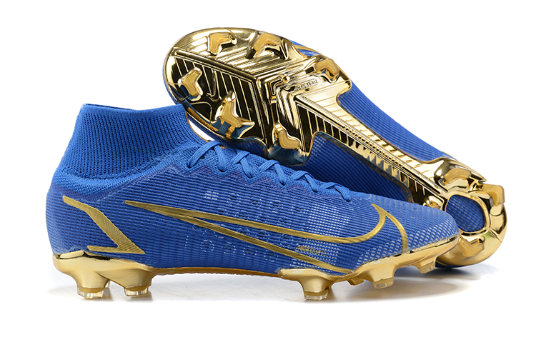 Nike Superfly 8 Elite FG Gold Blue Football Boots Outside