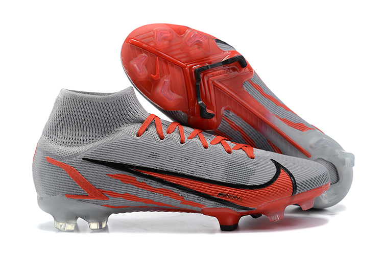 Nike Superfly 8 Elite FG High Top Grey Red Football Boots Outside