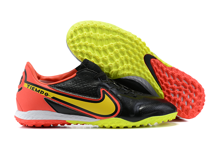 NikeTiempo Legend 9TF Premium MD Sole Black Yellow Red Football Boots Right
