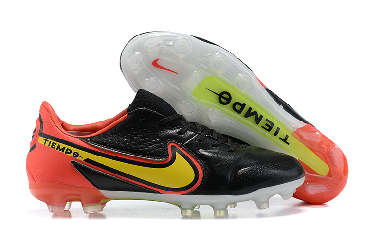 Sale Nike Tiempo Legend 9 FG Black Yellow Red Football Boots-003