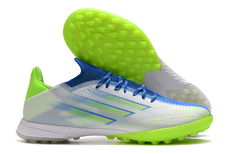 adidas X SPEEDFLOW.1 TF blue green grass spike football boots Outside