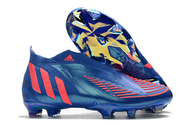 2022 Adidas Predator Edge Geometric+ FG Blue and Gold Football Boots Outside