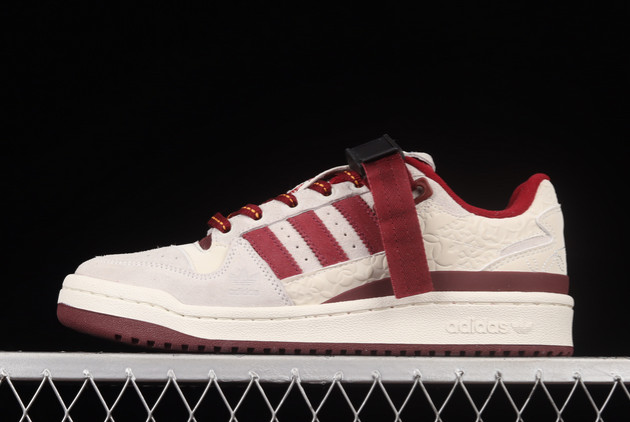 2022-adidas-Forum-Low-Chalk-White-Core-Burgundy-GX8866-For-Sale