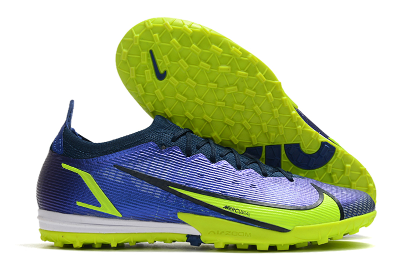 Latest Nike Vapor 14 Elite TF Blue Yellow Football Boots overall .