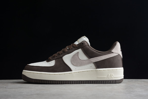 new-sale-nike-air-force-1-07-low-beige-white-cloth-coffee-nt9988-818