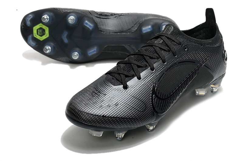 2022 High Quality Nike Mercurial Vapor XIV Elite SG Black Silver Football Boots vamp