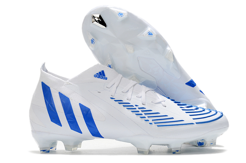New adidas Predator Edge Geometric.1 FG White Blue High Top Football Boots Outside