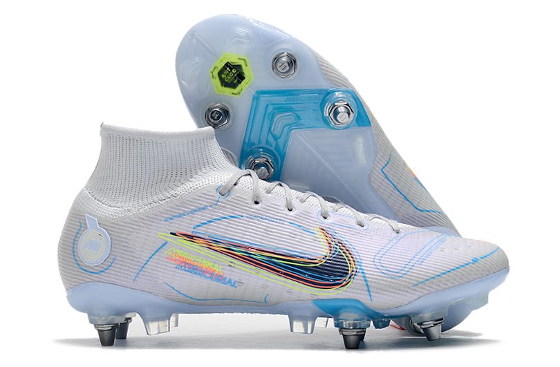 2022 Nike Mercurial Superfly VIII Elite SG PRO Anti Clog Off-White Blue Football Boots-07