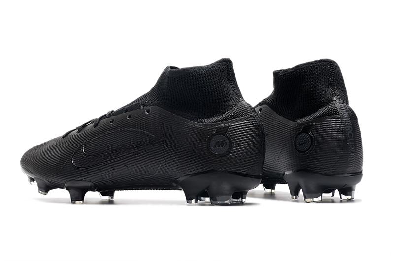 2022 Nike Assassin 14th Generation High Top Full Knit Waterproof FG Black Football Boots-03