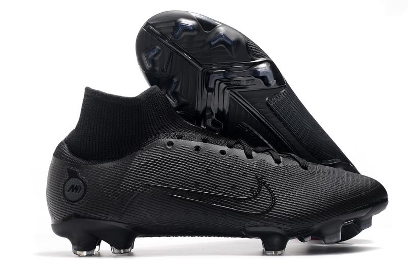 2022 Nike Assassin 14th Generation High Top Full Knit Waterproof FG Black Football Boots-04
