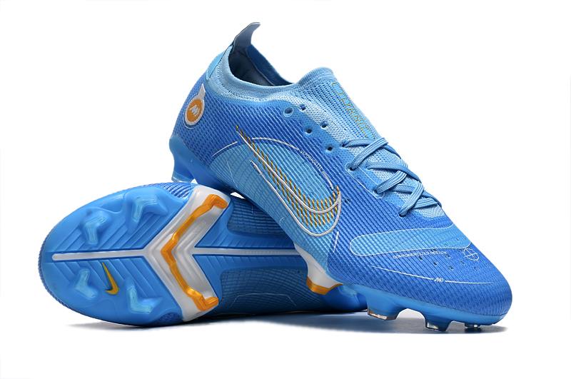 Nike Assassin XIV Low Top Full Knit Waterproof FG Blue Football Boots