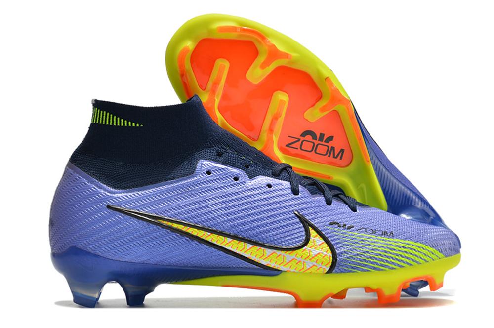 2023 Hot Nike Air Zoom Mercurial Superfly IX Elite FG Blue Yellow Football Boots-04