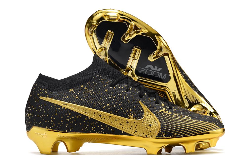 2023 Best Selling Nike Air Zoom Mercurial Vapor XV Elite FG Black Gold Football Boots-02